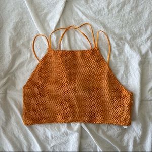 Zara Crochet Orange Crop Top